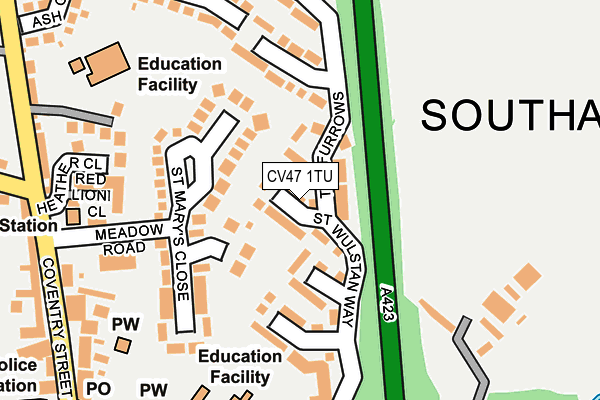 CV47 1TU map - OS OpenMap – Local (Ordnance Survey)