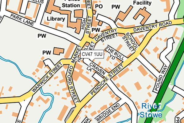 CV47 1UU map - OS OpenMap – Local (Ordnance Survey)