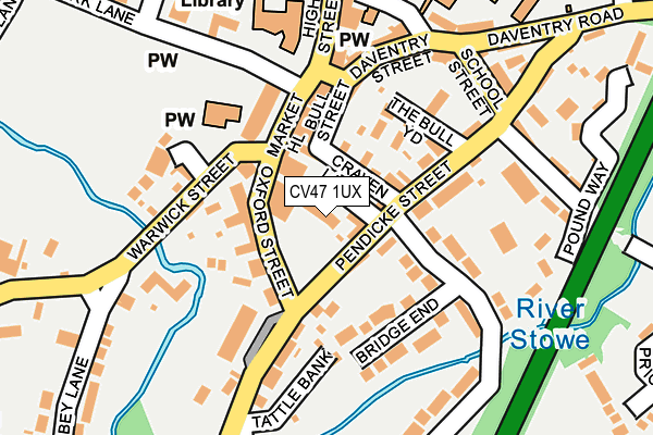CV47 1UX map - OS OpenMap – Local (Ordnance Survey)