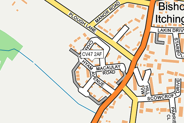 CV47 2AF map - OS OpenMap – Local (Ordnance Survey)