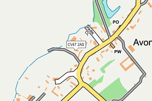 CV47 2AS map - OS OpenMap – Local (Ordnance Survey)