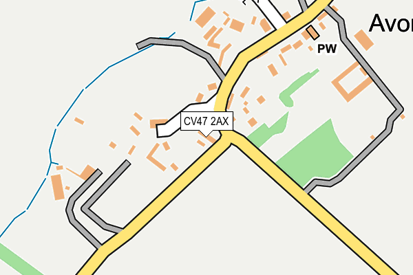 CV47 2AX map - OS OpenMap – Local (Ordnance Survey)