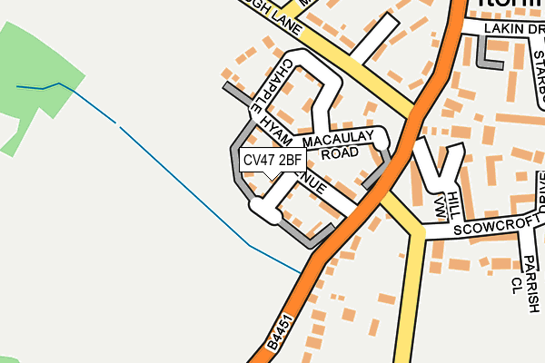 CV47 2BF map - OS OpenMap – Local (Ordnance Survey)