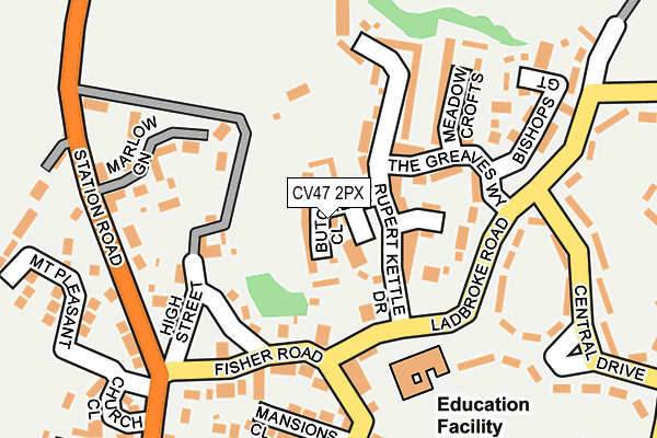 CV47 2PX map - OS OpenMap – Local (Ordnance Survey)