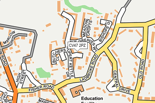 CV47 2PZ map - OS OpenMap – Local (Ordnance Survey)