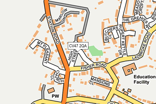 CV47 2QA map - OS OpenMap – Local (Ordnance Survey)