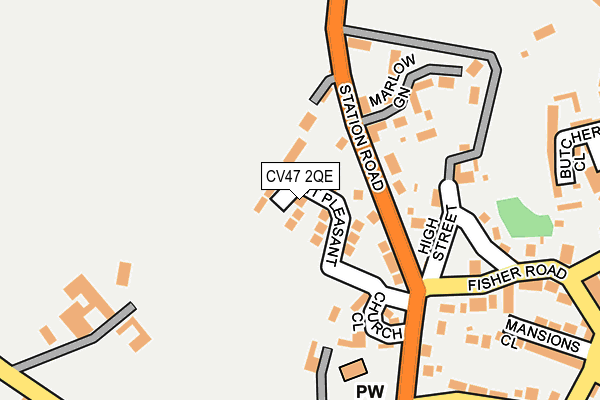 CV47 2QE map - OS OpenMap – Local (Ordnance Survey)