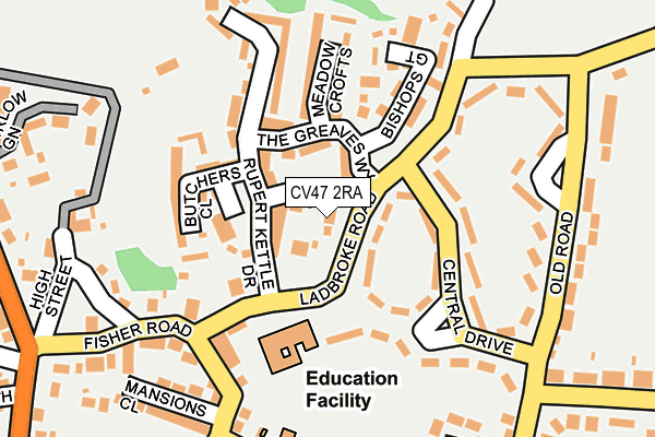 CV47 2RA map - OS OpenMap – Local (Ordnance Survey)