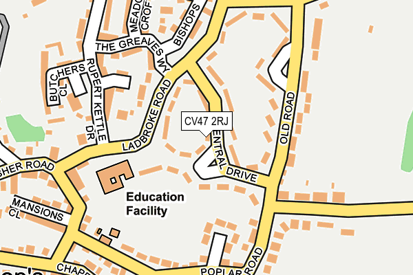 CV47 2RJ map - OS OpenMap – Local (Ordnance Survey)