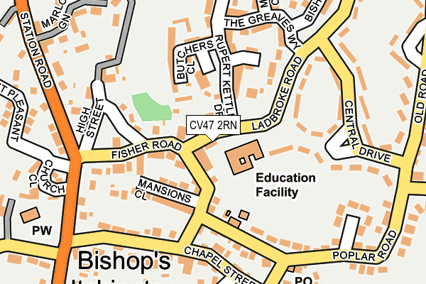 Map of BISHOPS KEBAB AND PIZZERIA LTD at local scale