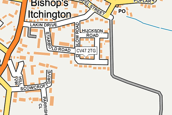 CV47 2TG map - OS OpenMap – Local (Ordnance Survey)