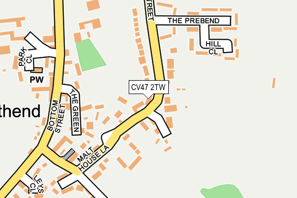 CV47 2TW map - OS OpenMap – Local (Ordnance Survey)