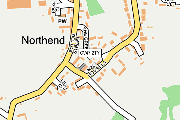 CV47 2TY map - OS OpenMap – Local (Ordnance Survey)