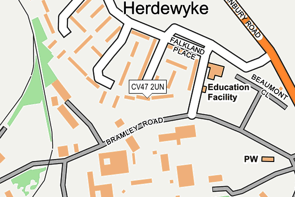 CV47 2UN map - OS OpenMap – Local (Ordnance Survey)