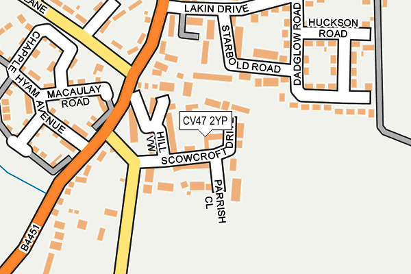 CV47 2YP map - OS OpenMap – Local (Ordnance Survey)