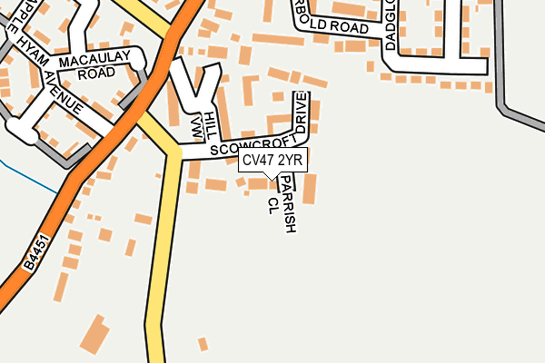 CV47 2YR map - OS OpenMap – Local (Ordnance Survey)