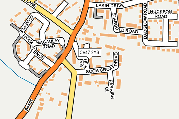 CV47 2YS map - OS OpenMap – Local (Ordnance Survey)