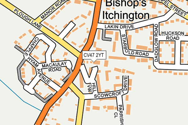 CV47 2YT map - OS OpenMap – Local (Ordnance Survey)