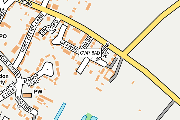 CV47 8AD map - OS OpenMap – Local (Ordnance Survey)