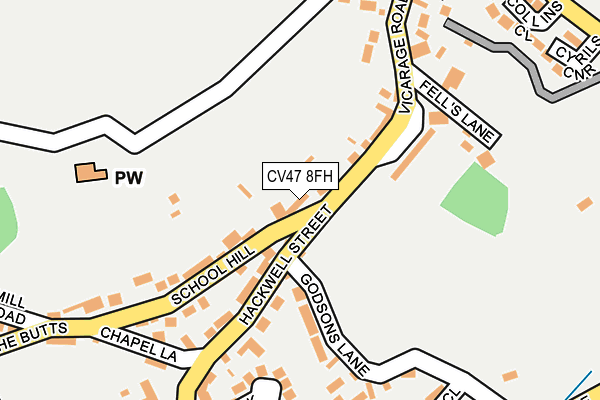 CV47 8FH map - OS OpenMap – Local (Ordnance Survey)