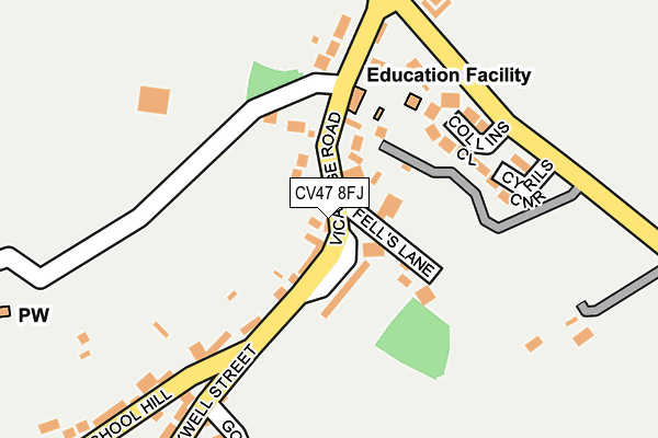 CV47 8FJ map - OS OpenMap – Local (Ordnance Survey)