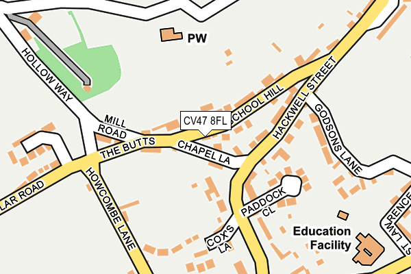 CV47 8FL map - OS OpenMap – Local (Ordnance Survey)