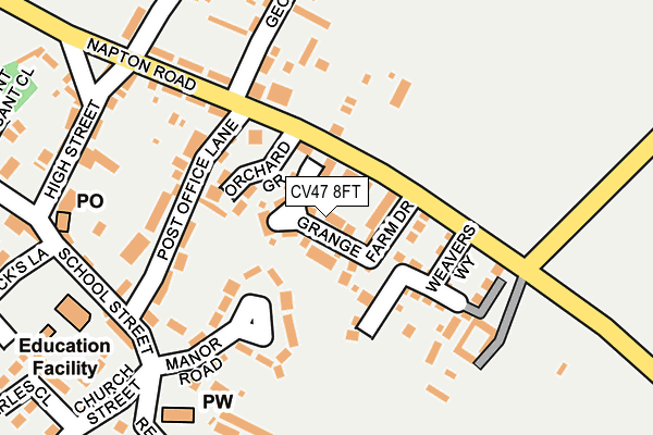 CV47 8FT map - OS OpenMap – Local (Ordnance Survey)