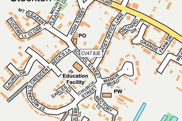 CV47 8JE map - OS OpenMap – Local (Ordnance Survey)