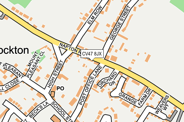 CV47 8JX map - OS OpenMap – Local (Ordnance Survey)