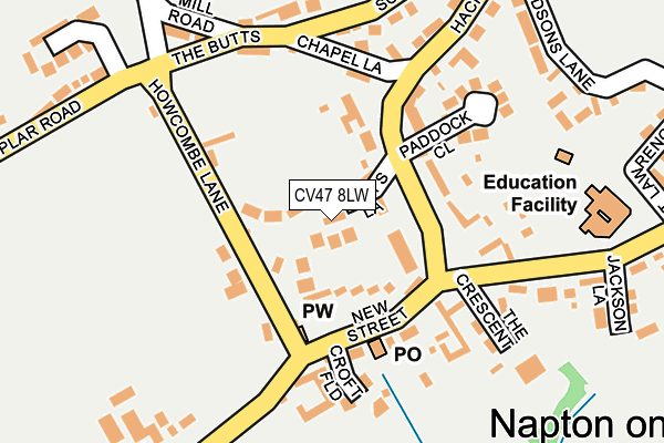 CV47 8LW map - OS OpenMap – Local (Ordnance Survey)
