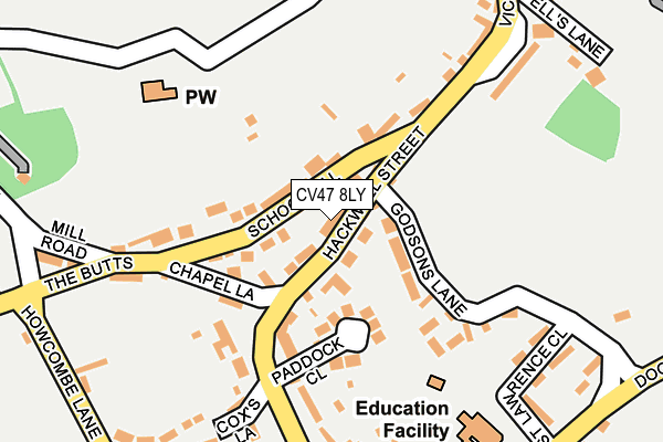 CV47 8LY map - OS OpenMap – Local (Ordnance Survey)