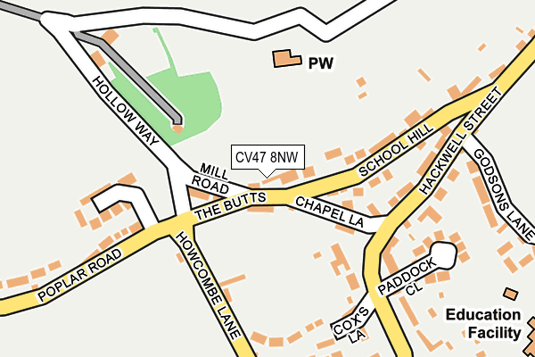 CV47 8NW map - OS OpenMap – Local (Ordnance Survey)