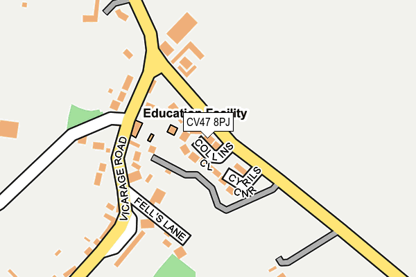 CV47 8PJ map - OS OpenMap – Local (Ordnance Survey)