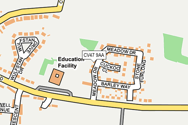 CV47 9AA map - OS OpenMap – Local (Ordnance Survey)