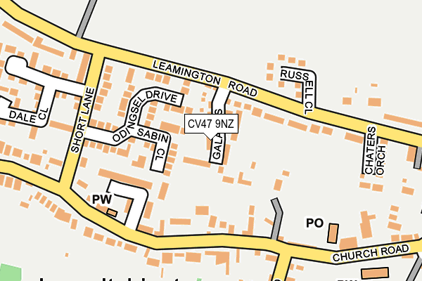 CV47 9NZ map - OS OpenMap – Local (Ordnance Survey)