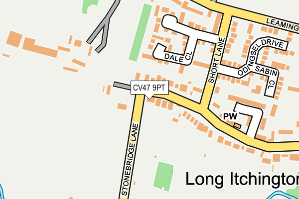 CV47 9PT map - OS OpenMap – Local (Ordnance Survey)