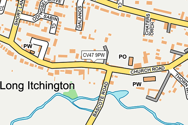 CV47 9PW map - OS OpenMap – Local (Ordnance Survey)