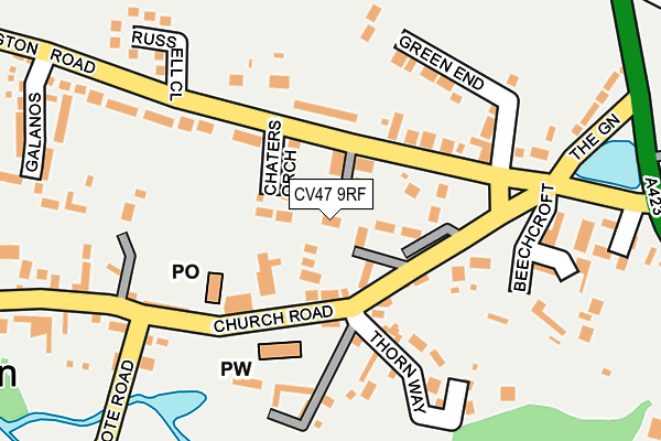 CV47 9RF map - OS OpenMap – Local (Ordnance Survey)