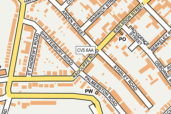 CV5 6AA map - OS OpenMap – Local (Ordnance Survey)