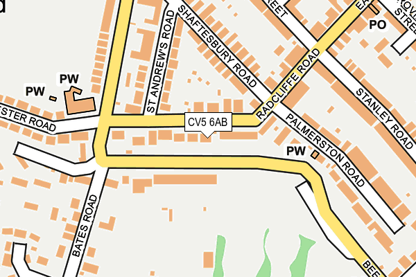 CV5 6AB map - OS OpenMap – Local (Ordnance Survey)