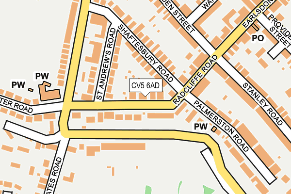 CV5 6AD map - OS OpenMap – Local (Ordnance Survey)
