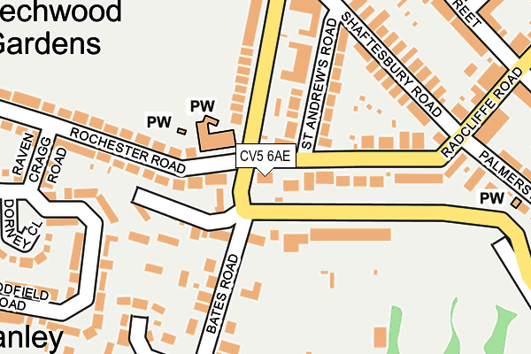 CV5 6AE map - OS OpenMap – Local (Ordnance Survey)