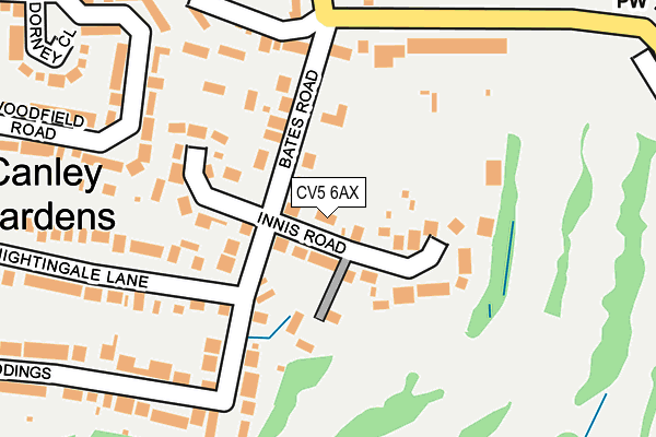 CV5 6AX map - OS OpenMap – Local (Ordnance Survey)