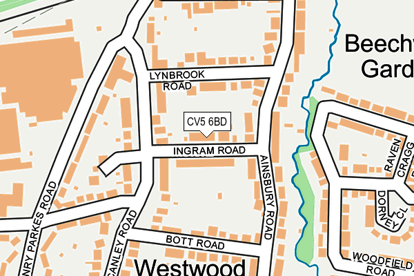 CV5 6BD map - OS OpenMap – Local (Ordnance Survey)