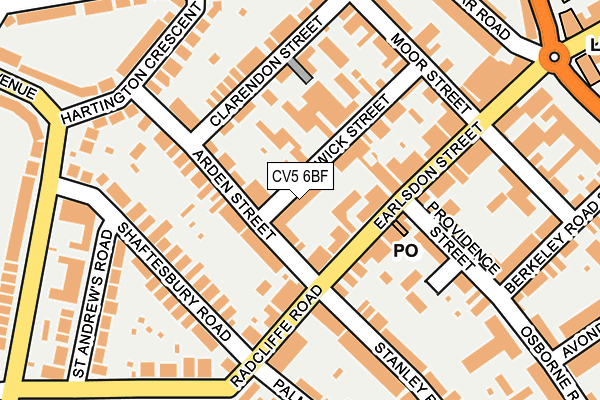 CV5 6BF map - OS OpenMap – Local (Ordnance Survey)