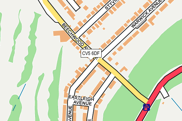 CV5 6DF map - OS OpenMap – Local (Ordnance Survey)