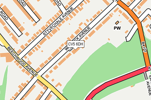 CV5 6DH map - OS OpenMap – Local (Ordnance Survey)