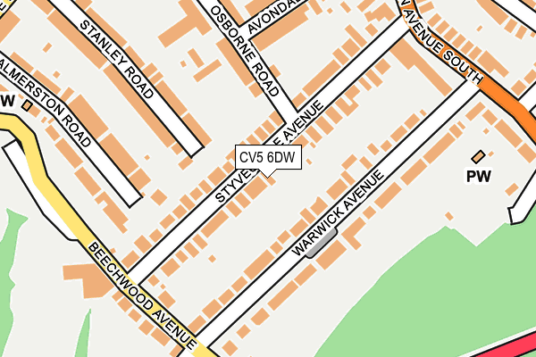 CV5 6DW map - OS OpenMap – Local (Ordnance Survey)
