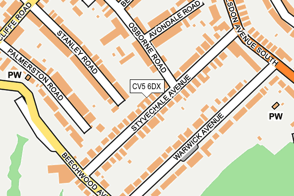 CV5 6DX map - OS OpenMap – Local (Ordnance Survey)