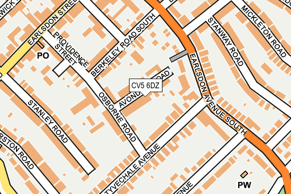 CV5 6DZ map - OS OpenMap – Local (Ordnance Survey)